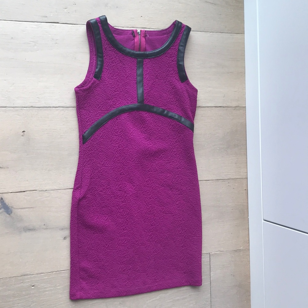 Sally Miller Purple Dress with Pleather Accents